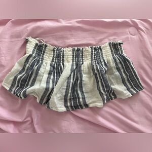 Crop top strapless striped